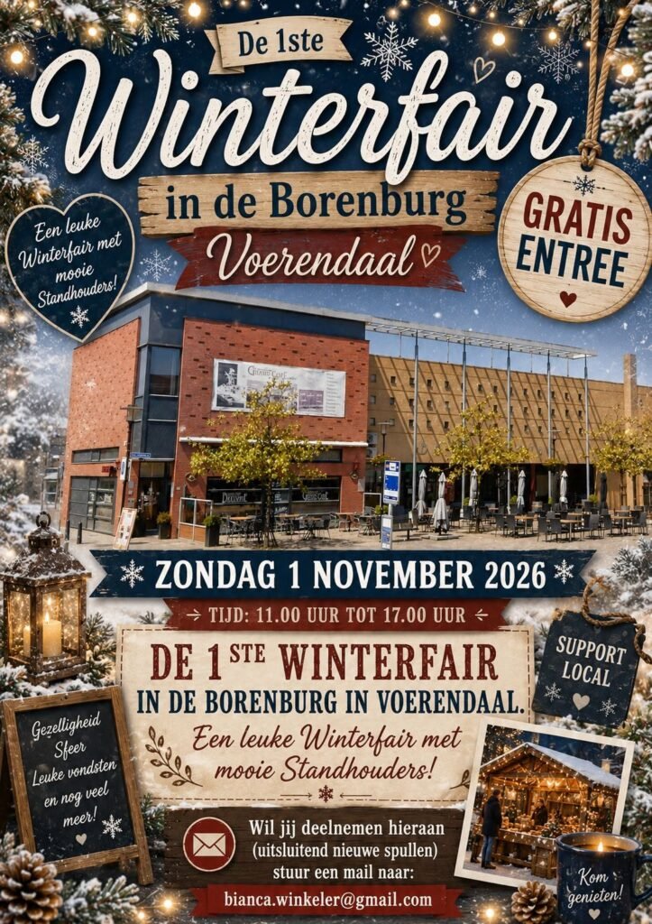Winterfair op zondag 1 november 2026 in De Borenburg in Voerendaal