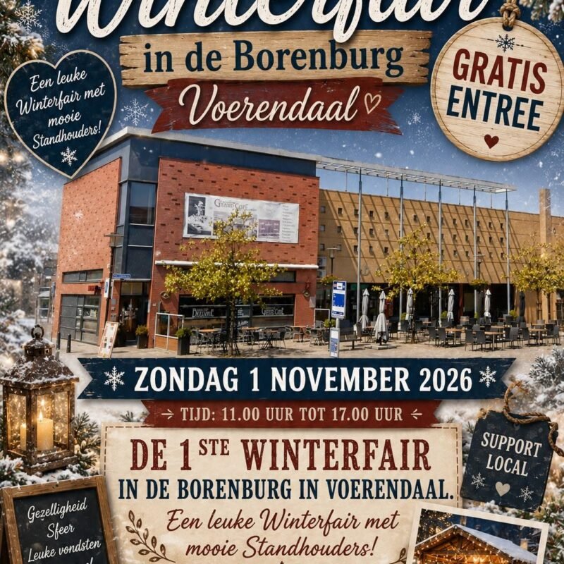 Winterfair op zondag 1 november 2026 in De Borenburg in Voerendaal
