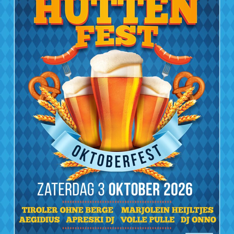 Poster van Hüttenfest op zaterdag 3 oktober 2026 in De Borenburg in Voerendaal