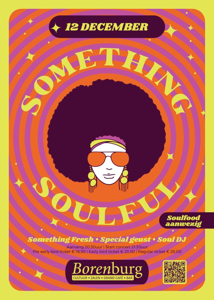 Poster van Something Soulful op 12 december in De Borenburg in Voerendaal.